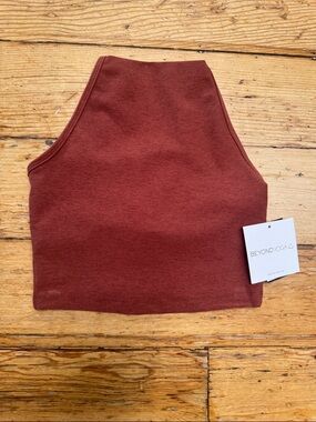 Beyond Yoga Rust High-Neck Crop Top